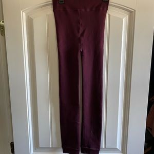 Maroon fleece lined leggings